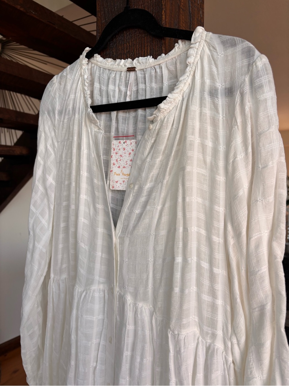 FREE PEOPLE Edie Maxi Dress White NWT Size Large - Picture 8 of 15